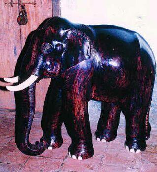 Wooden elephant carved by P. Krishnankutty Menon
