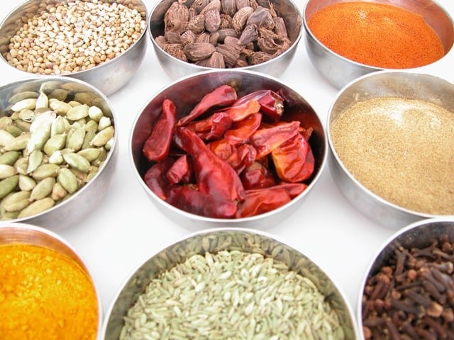 bowls of spices