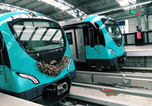 Kochi Metro Trains on Platform