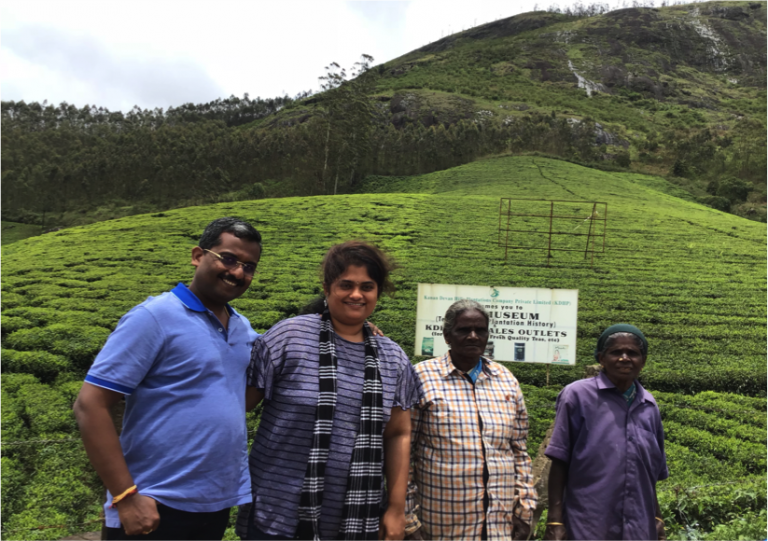 With the locals at Munnar