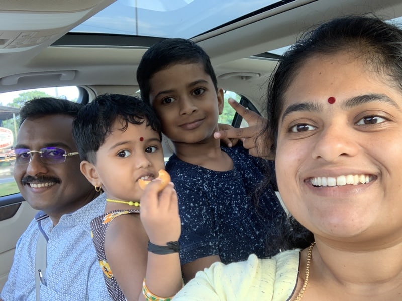 Family preparing for Kerala temple trip to Guruvayoor
