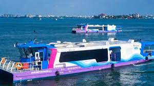 Kochi Water Metro ferry cruising across the backwaters of Kerala.