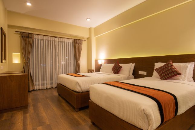 Well-maintained clean hotel room in Kerala