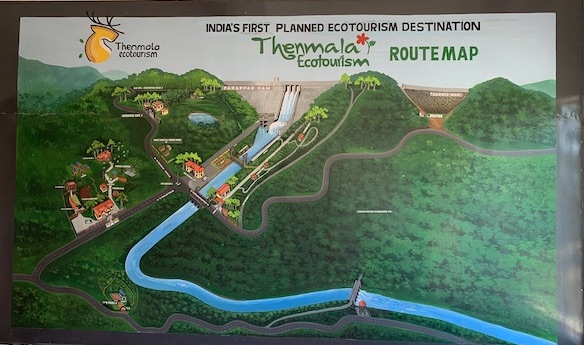 Map showing Thenmala location in Kerala near Kollam