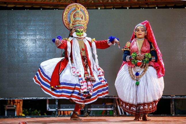 Kathakali performance in Kerala traditional costume