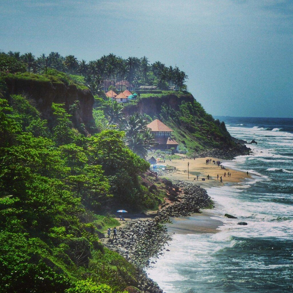 Varkala cliff beach in December with coastal Kerala tour packages